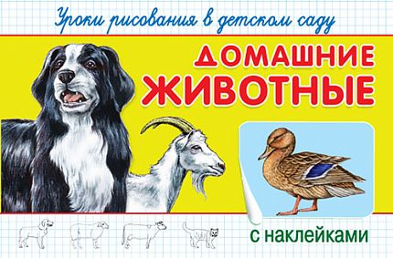 Уроки рисования в детском саду с наклейками. Домашние животные - книжный интернет-магазин delivery-shop24.ru